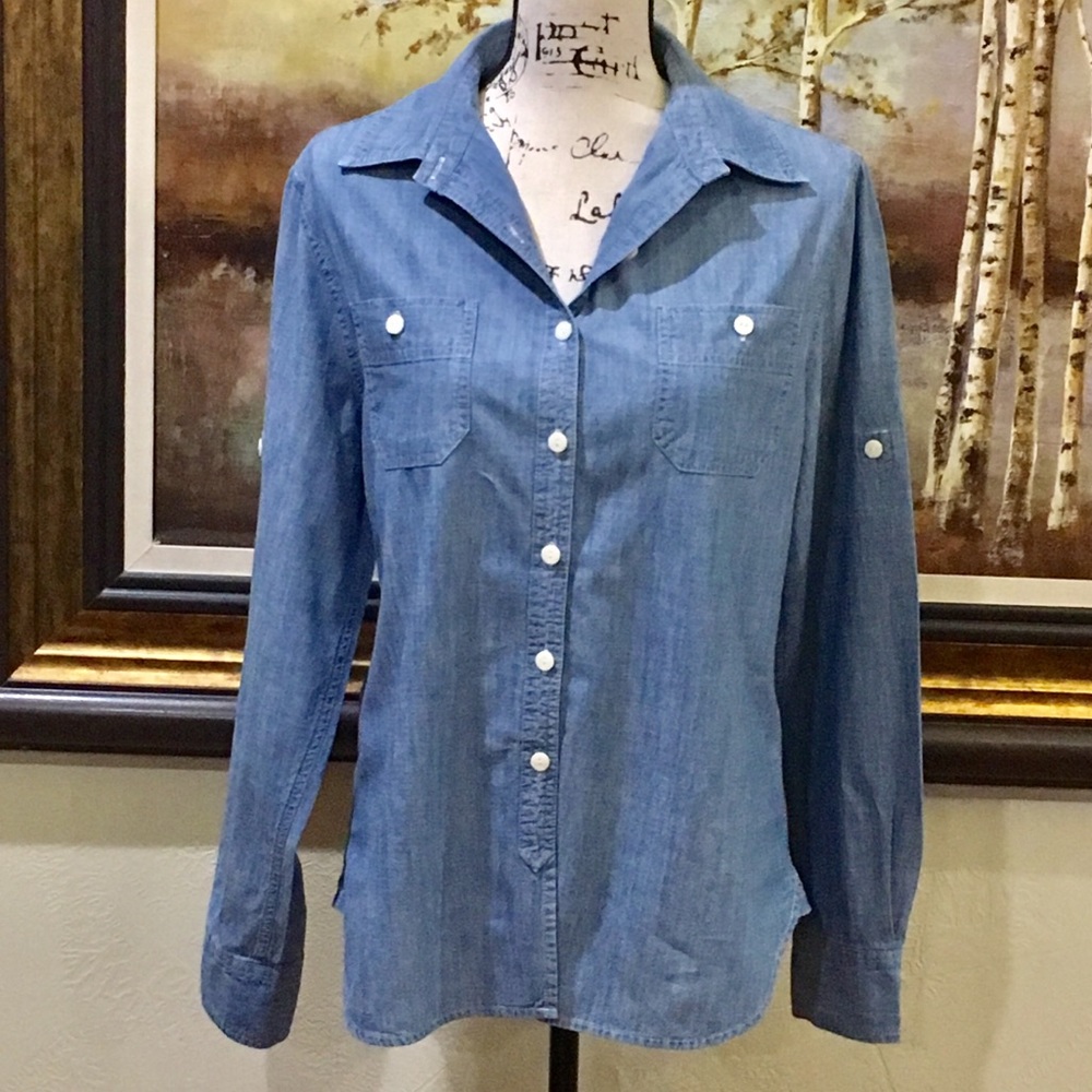 EUC PER SE Adjustable Sleeves Shirt